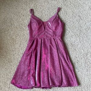 Size 11/12 sparkly pink semi formal mini dress with pockets